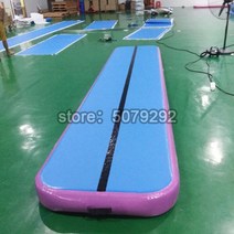 실내 야외 텀블링 스포츠 에어 매트 체조 요가 체육관 가정용 에어 트랙 이중 벽 패브릭 높이 점프 스포츠 매트리스, 1x0.6x0.1m 펌프 없음, 보라색 검은색 파란색