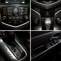 (차데코) 쉐보레 라세티프리미어 크루즈 윈도우 기어 오디오 카본 랩핑필름 스티커 용품, 오디오패널, 블랙카본