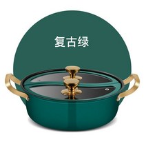 중식웍 궁중팬 백종원웍 웍 중화요리 팬 304 스테인리스 스틸 더블 맛 냄비 뚜껑이 있는 두꺼운 이어 수프 가정용 인덕션 쿠커, 없음, 3.green