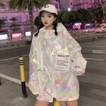DAPANDA 일루미네이팅 인스 썬드레스 여 여름 얇은 코트 원숙 bf 루즈한 후드