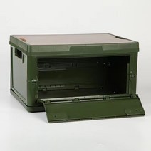 스토리지폴딩박스 야외캠핑보관함 자동차트렁크 정리상자 폴딩박스, 그린 사이드 오픈 대형 55L