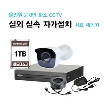 [THAAD] 가성비 좋은 210만화소 고해상도 CCTV 자가설치 올인원 실내 실외 카메라 설치 패키지 녹화기, 실외 카메라 1대 자가설치 패키지(케이블 30M)