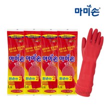 마미손 고무장갑 빨강밴드 대 왼손2개 5켤레, 대(L)