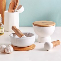 피유코 도자기 미니 절구(뚜껑겸용 트레이포함)(2type), 높은형