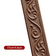 폼블럭벽지 인테리어 폼블럭 대용량 벽지 대용량 3d 거품 벽 가장자리 스트립 스티커 2.3m 자체 접착 방수베이스 보드 코너 허리 라인 스티커 테두리 홈 장식, 브라운 77x4.8cm
