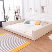 고릴라가구 투미 패밀리침대 [양쪽가드형Q+Q]_매트별도, 딥네이비