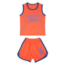 유니폼 상하세트 키즈 소년 편지 인쇄 Tracksuit 스포츠 정장 농구 훈련 복장 민소매 t-셔츠와 반바지 의