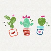 우돌아트 스텐실도안 2138 큐티선인장 3종 가든스텐실