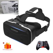 스마트 폰 가상 현실 VR 안경 헤드셋 3D 장치 Viar 헬멧 렌즈 고글 컨트롤러 포함, 09 With Box 054 Remote