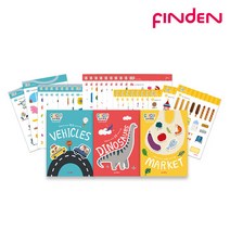 [핀덴] 고고 스티커북 3종 (시장/탈것/공룡), 단품