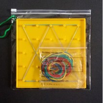 (TNB) 지오보드 기하판 5핀-5핀 단면 15x15cm도형교재 기하판 지오보드판 기하놀이 도형놀이