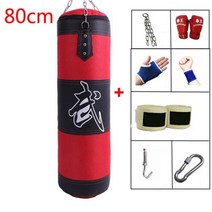 복싱다이어트 가정용샌드백 펀치볼 스탠드샌드백60cm 100cm 빈 권투 펀칭 백 행잉 킥 샌드백 훈련 장갑 손, 02 Red 80cm