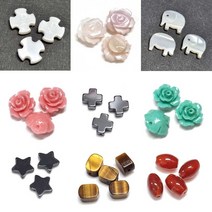 [원석장식-A] 자개 송석꽃 해마 오닉스장식, PE, 18