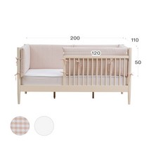 레이디가구 스칸딕 ㅁ자 4면 범퍼가드 (데일리 로맨틱 코코 공용), 체크베이지