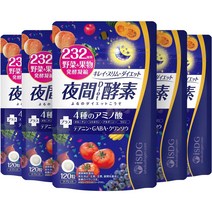 ISDG 야간 diet 효소 232 종류 야채 & 과일 발효 응축 120 알갱이 × 5 개 세트, 5개, 5개