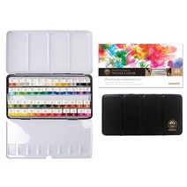 문교 고체형 수채화물감 팔레트 겸용 12 24 48색 세트 MWPH, 24색