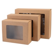 사각 투명 창 선물 상자 DIY 포장 종이 박스, 대 - 화이트