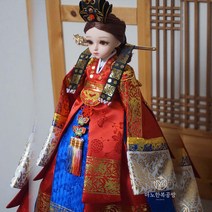 인형 한복 원삼 1벌 세트 베이비돌 파올라레이나 도리스돌 구체관절인형 완제품, 26cm USD, 황원삼