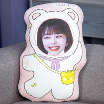 사람 얼굴 모양 봉제 인형 주문 제작 생일선물추천 10대여자, AH_60cm(한 면에 그림 있음)