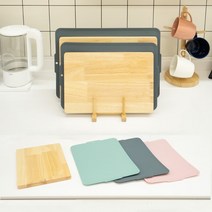 moncross 국산 TPU+원목도마세트 칼집이나지않는 논슬립 도마 항균 안심 요리하기편리합니다., 소형(원목도마+TPU도마], 민트