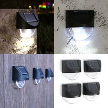 라온지니 LED 반달 태양광 벽부등 4P 백색 정원꾸미기 태양광외부등 자동조명
