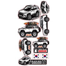 프리스타일 토레스 차량용 캐릭터 스티커, 일반원단, 스페이스 블랙