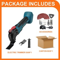 전기 무선 진동 Multitools 기계 다기능 트리머 본 Renovator 전원 멀티 도구 MAKITA 호환 18V 배터리, [03] with 18 Accessories