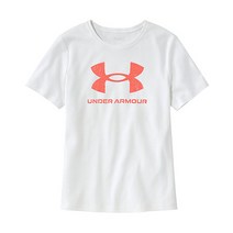 언더아머 UA 스포츠스타일 그래픽 반팔티 화이트버밀리언 여자 스포츠 반팔 티셔츠 면티 1356305-107