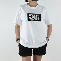 [매니퀸] 19B5 반팔 티셔츠 (남녀공용) - NUMBER WHITEM
