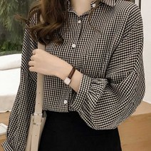 간절기 긴팔 베이직 패션 셔츠 잔체크 대학생 코디