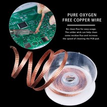 논용접봉 스텐용접봉 알곤 무연납 전문 Desoldering 브레이드 테이프 구리 솔더 와이어 납땜 심지 주석 제거 용접 수리 도구, 4.0mm x 1.5M