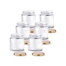 미르코리아 미니원형러그 유리병 골드캡, 100ml, 6개입