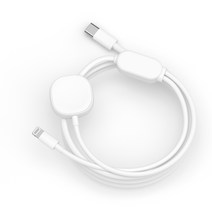 비하겐 애플워치 2in1 멀티 충전케이블 USB CTO8 고속충전, 화이트
