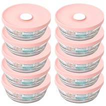 글라스락 냉동 밥보관용기 10P 전자렌지용기 310ml (핑크), 10개, 핑크