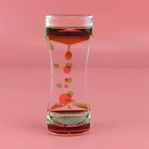 모래 시계 타이머 장식 더블 컬러 다채로운 액체 불안 릴리프 액체 모션 거품 오일 홈, 빨강 초록
