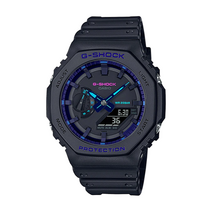 [지샥 G-SHOCK] GA-2100VB-1ADR Virtual Blue 시리즈 지알오크 블랙 블루 바이올렛 컬러 시계