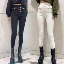 여자 스판 기모 스키니진 하이웨이스트 기모 팬츠