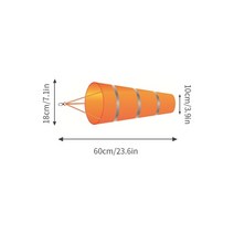 앤틱 정원 지붕 마당 야외 장식용 풍향계 6080100cm windsock 풍향 측정, 주황색 회색