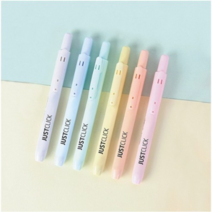 모리스 저스트클릭 마일드 형광펜 S, 6색, 1세트