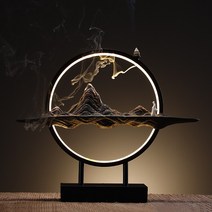 인센스 챔버 스틱 홀더 향로 향초 장식품 현대 미니멀 거실, 1. 倒流香炉 千里江山倒流香炉复古款