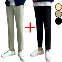 이브컴퍼니 ( 1+1 ) 2장묶음 남성용 일자핏 밴딩 슬랙스 S-2XL (3058-2)