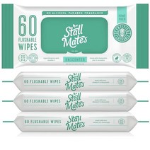 Stall Mates: 60-Wipe Home Pack: Flushable and Hypoallergenic Moist Wipes Made in the USA. Fragrance