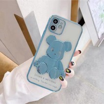 아이폰14 베어브릭 곰돌이 풀커버 아이폰 투명젤리 범퍼 케이스