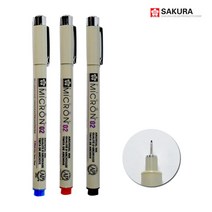 [씨엠몰-JS] 사쿠라 피그마 마이크론 02 (0.3mm) 캘리 일러스트 만화그리기, 1개, 검정