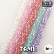 비즈아이 [2-461]크리스탈(론델컷/코팅) 4mm(약3.5*4.5mm) (TRAB) [1줄(약130-135개)]