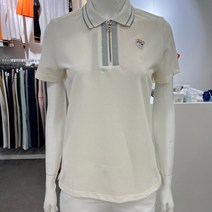 엘르골프 [2001안양점] 넥 배색 반집업 카라 반팔 티셔츠