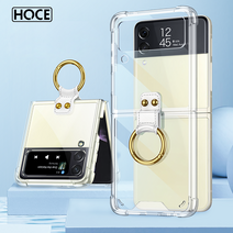 HOCE 갤럭시 Z 플립3 z플립4 제트플립4 레더 링 에어백 범퍼 투명 케이스