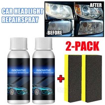 자동차 헤드라이트 복원 키트 헤드램프 광택 클리닝 렌즈 복원기 스크래치 방지 보수 수리제, [01] 30ml