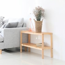 아이엘컴퍼니 고무나무 순수 원목 2단 선반 800, 단일옵션