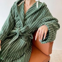 여성골프사워가운 골프장 흡수력좋은 순면 로브 하이엔드, free, 5.블랙화이트 스트라이프